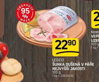 ŠUNKA DUŠENÁ V PÁŘE NEJVYŠŠÍ JAKOSTI 100 g