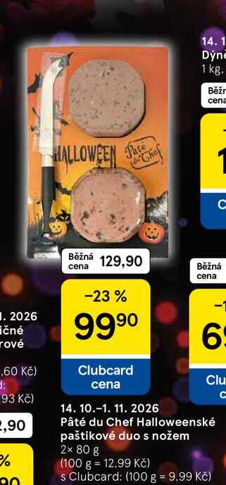 Pâté du Chef Halloweenské paštikové duo s nožem, 2× 80 g