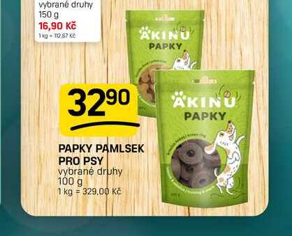 PAPKY PAMLSEK PRO PSY vybrané druhy 100 g