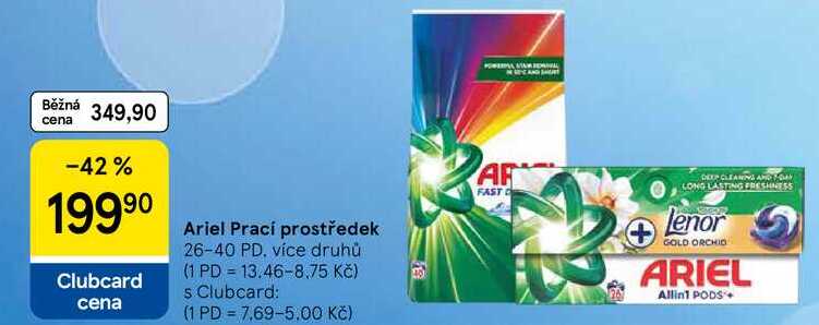 Ariel Prací prostředek, 26-40 PD, více druhů Tesco