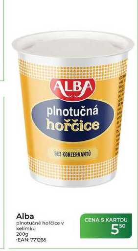 Alba plnotučné hořčice v kelímku 200g