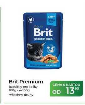 Brit Premium kapsičky pro kočky 100g - 4x100g