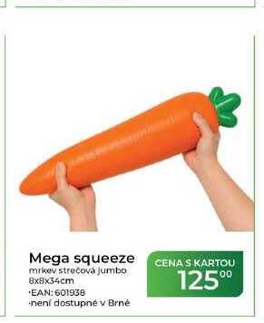 Mega squeeze mrkev strečová jumbo 8x8x34cm Tamda Foods