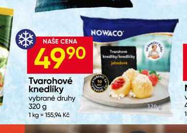 NOWACO Tvarohové knedlíky vybrané druhy 320 g 