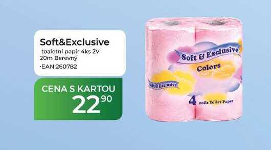Soft&Exclusive toaletní papír 4ks 2V 20m Barevný