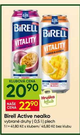 Birell Active nealko vybrané druhy 0,5l plech