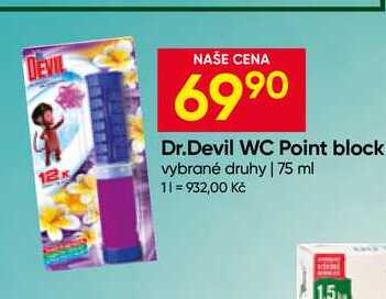 Dr.Devil WC Point block vybrané druhy 75 ml Hruška