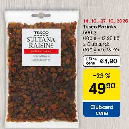 Tesco Rozinky, 500 g