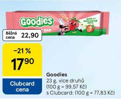Goodies, 23 g, více druhů Tesco