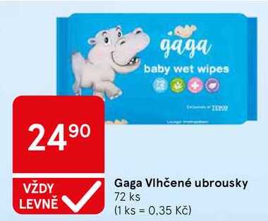 Gaga Vlhčené ubrousky, 72 ks Tesco
