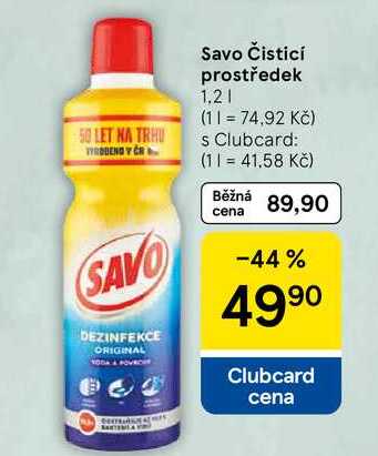 Savo Čisticí prostředek, 1.2 l Tesco