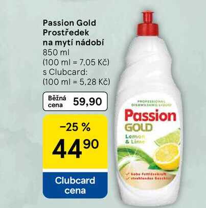 Passion Gold Prostředek na mytí nádobí, 850 ml Tesco