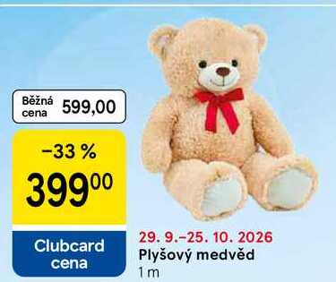 Plyšový medvěd, 1 m Tesco