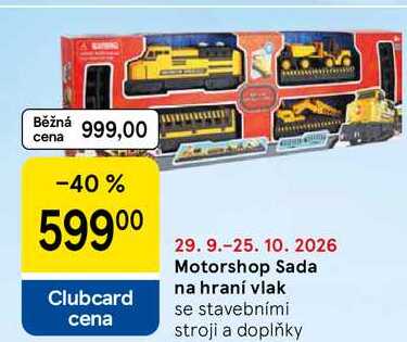 Motorshop Sada na hraní vlak, se stavebními stroji a doplňky Tesco