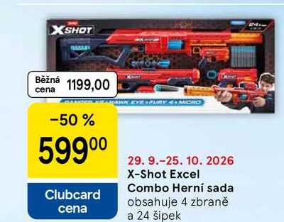 X-Shot Excel Combo Herní sada, obsahuje 4 zbraně a 24 šipek Tesco