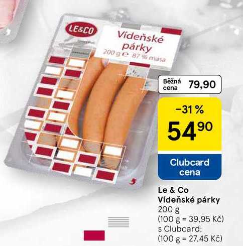 Le & Co Vídeňské párky, 200 g
