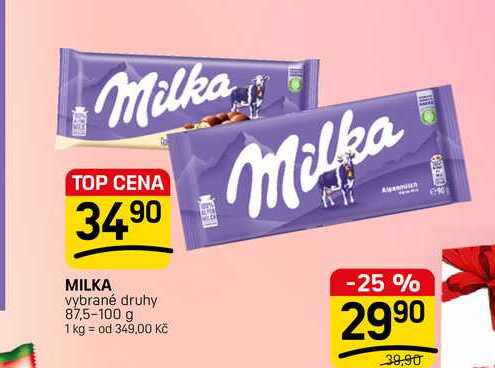 MILKA vybrané druhy 87,5-100 g