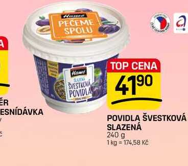 POVIDLA ŠVESTKOVÁ SLAZENÁ 240 g