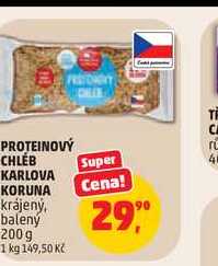 KARLOVA KORUNA PROTEINOVÝ CHLÉB krájený, balený 200g 