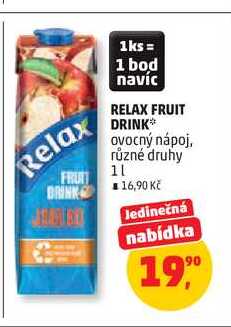 RELAX FRUIT DRINK ovocný nápoj, různé druhy 1l