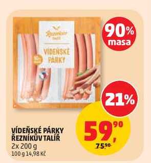 ŘEZNÍKŮV TALÍŘ VÍDEŇSKÉ PÁRKY 2x200g