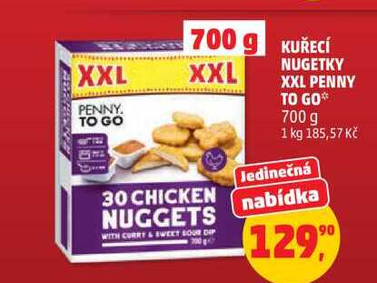 KUŘECÍ NUGETKY XXL PENNY TO GO 700 g