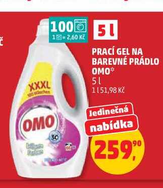 OMO PRACÍ GEL NA BAREVNÉ PRÁDLO 5l Penny Market