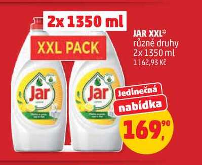 Jar prostředek na mytí nádobí 2x1350ml, vybrané druhy