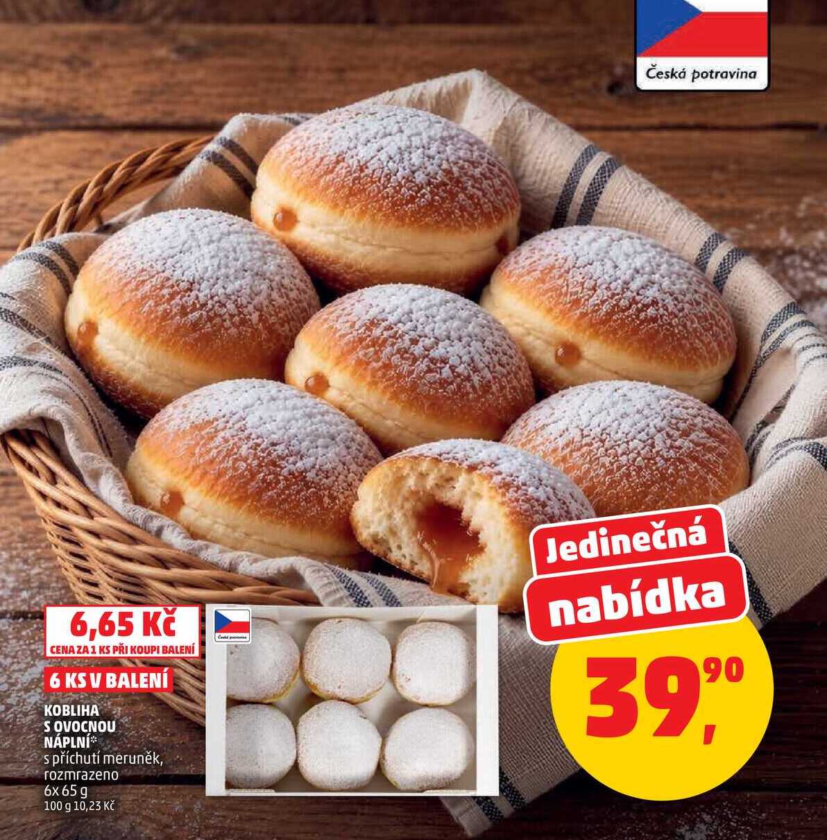 Kobliha s ovocnou náplní 6x65g