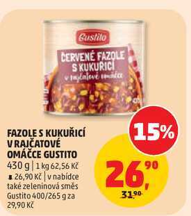 FAZOLE S KUKUŘICÍ VRAJČATOVÉ OMÁČCE GUSTITO 430 g