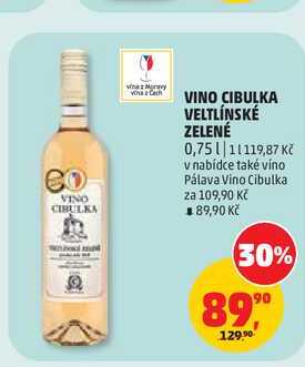 VÍNO CIBULKA VELTLÍNSKÉ ZELENÉ 0,75L