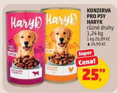 KONZERVA PRO PSY HARYK různé druhy 1,24 kg