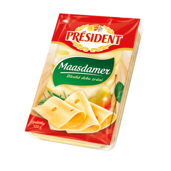 Président Maasdamer plátkový sýr