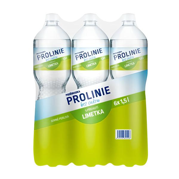 Poděbradka ProLinie Jemně perlivá limetka 6 x 1,5 L