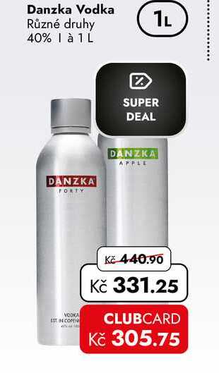 Danzka Vodka Různé druhy 40% 1L