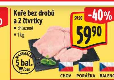 Kuře bez drobů a 2 čtvrtky 1 kg