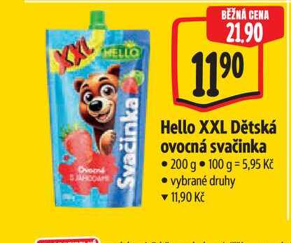 Hello XXL Dětská ovocná svačinka 200 g