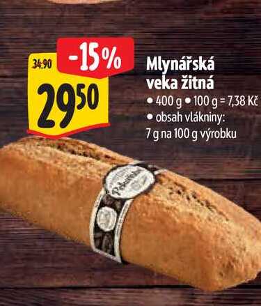 Mlynářská veka žitná 400 g