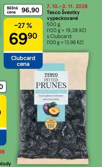 Tesco Švestky vypeckované, 500 g  