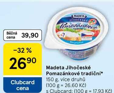 Madeta Jihočeské Pomazánkové tradiční, 150 g, více druhů