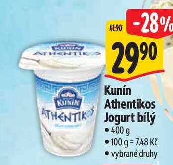 Kunín Athentikos jogurt bílý 400 g
