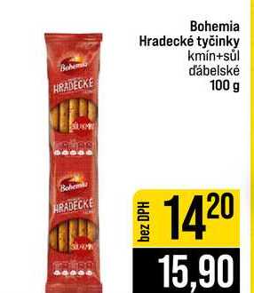 Bohemia Hradecké tyčinky kmín+sůl Behem ďábelské 100 g 