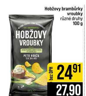 Hobžovy brambůrky vroubky různé druhy 100 g
