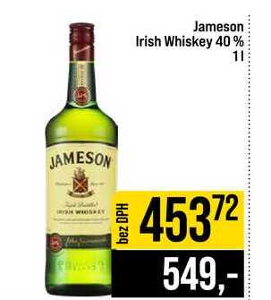 Jameson Irish Whiskey 40% 1l