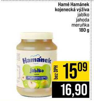 Hamé Hamánek kojenecká výživa jablko jahoda meruňka 180 g JIP