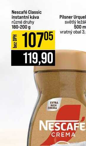 Nescafé Classic instantní káva různé druhy 180-200 g