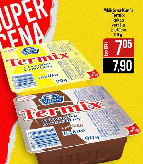 Mlékárna Kunín Termix kakao vanilka pistácie 90 g