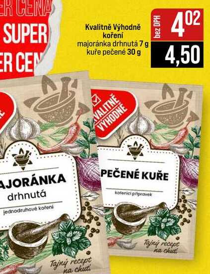 Kvalitně Výhodně koření majoránka drhnutá 7 g kuře pečené 30 g