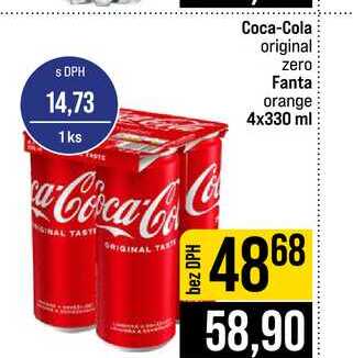Coca-Cola original zero Fanta orange 4x330 ml 