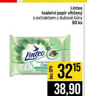 Linteo toaletní papír vlhčený s extraktem z dubové kůry 60 ks